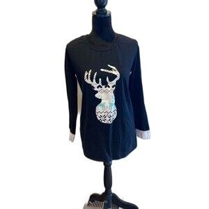 Long Sleeve Cuffed T Shirt Size 2X (measures smaller) Unique Deer Front
